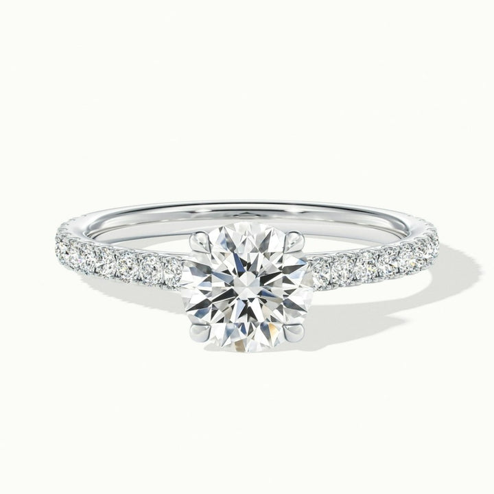 Lab Grown 2.25 CT Round Cut Diamond Avant Garde Engagement Ring