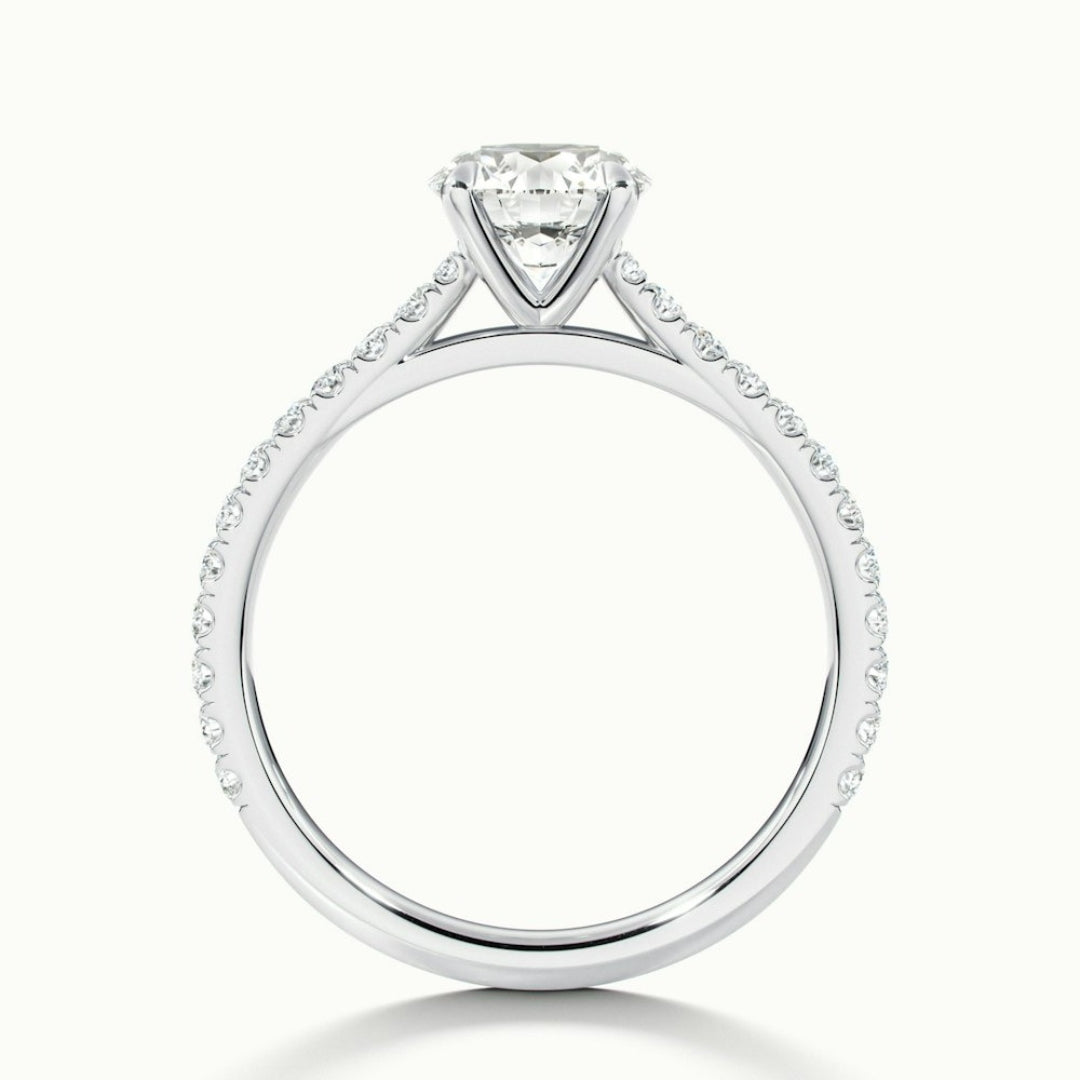 Lab Grown 2.25 CT Round Cut Diamond Avant Garde Engagement Ring