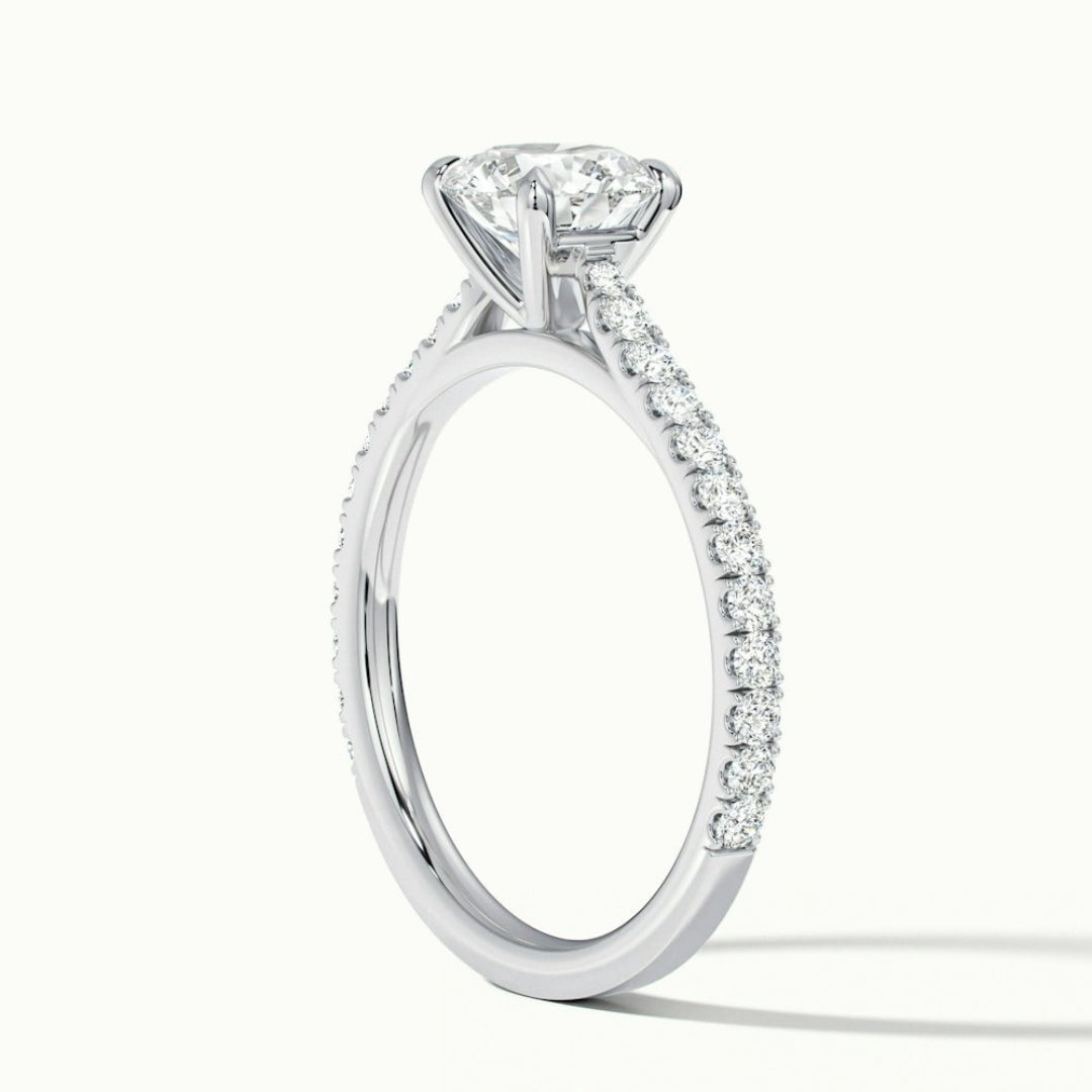 Lab Grown 2.25 CT Round Cut Diamond Avant Garde Engagement Ring