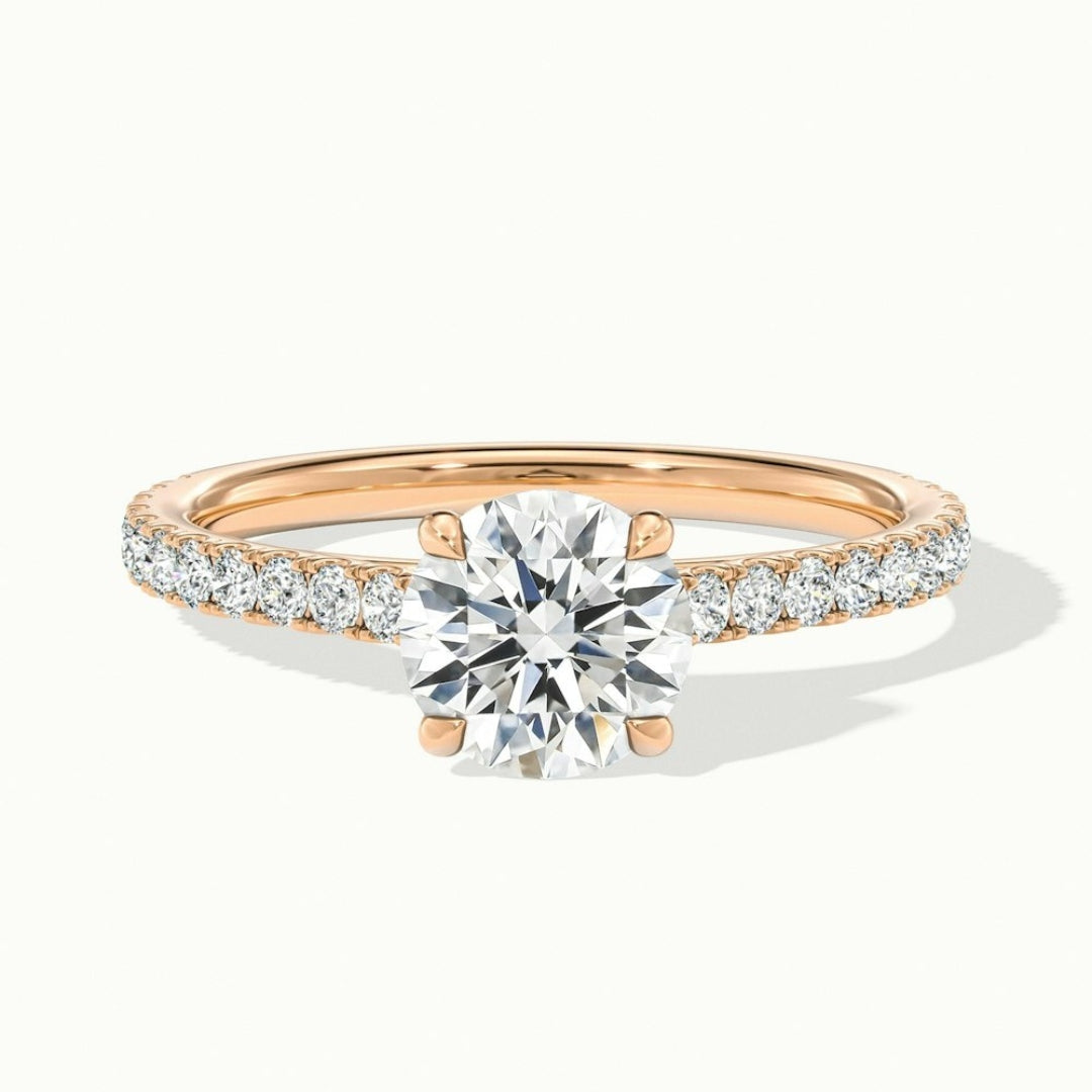 Lab Grown 2.25 CT Round Cut Diamond Avant Garde Engagement Ring