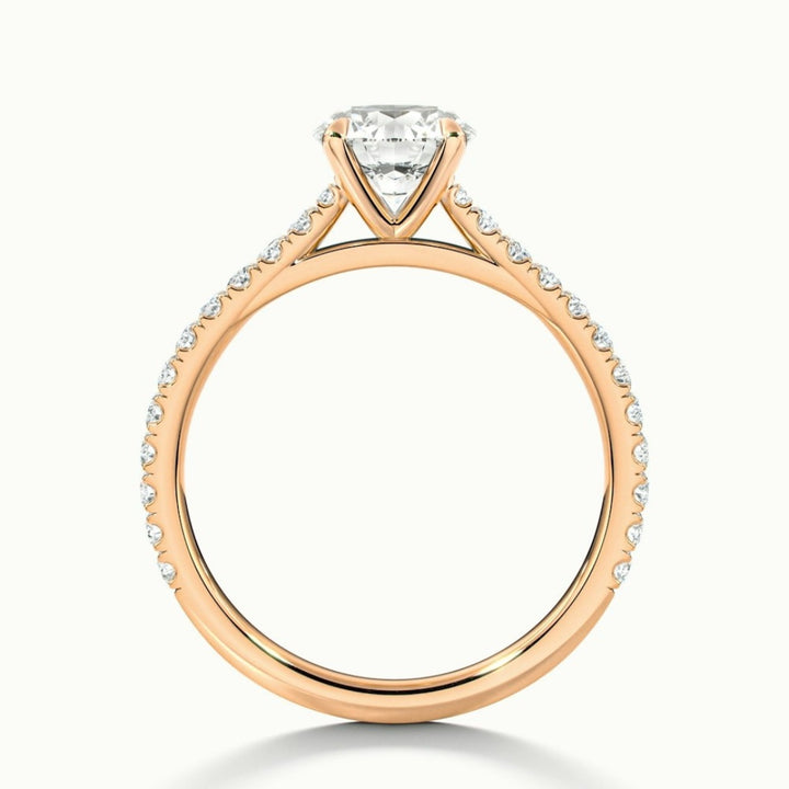 Lab Grown 2.25 CT Round Cut Diamond Avant Garde Engagement Ring