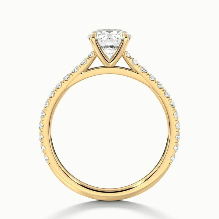 Lab Grown 2.25 CT Round Cut Diamond Avant Garde Engagement Ring