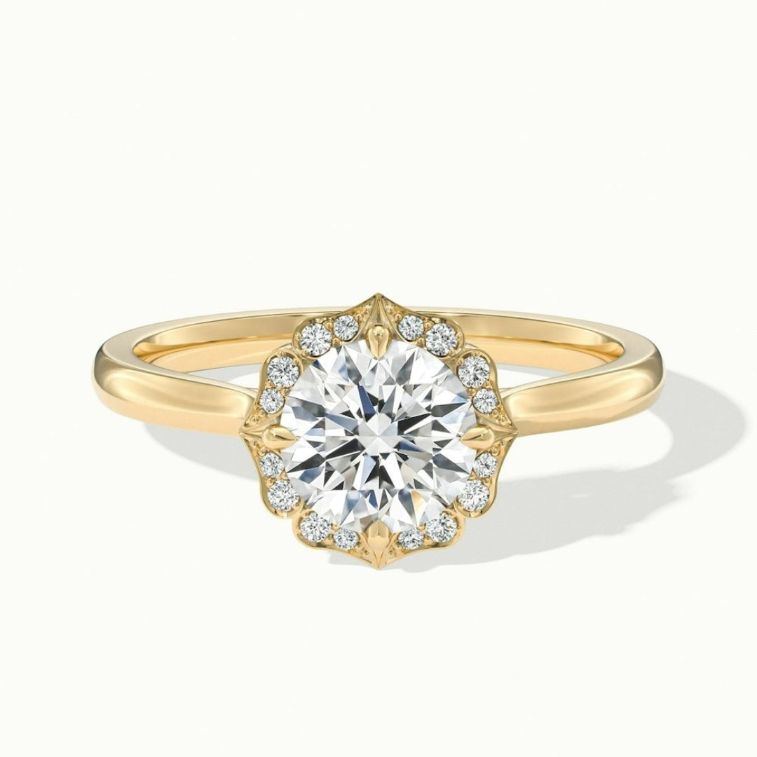 Lab Grown 1.94 CT Round Cut Diamond Boho & Hippie Wedding Ring