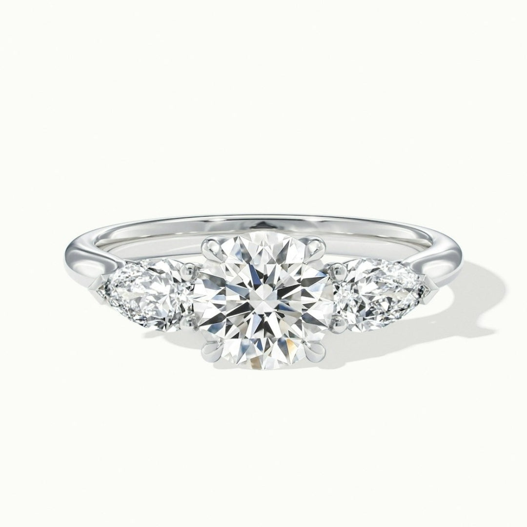 Lab Grown 3.00 CT Round Cut Diamond Edwardian Wedding Ring