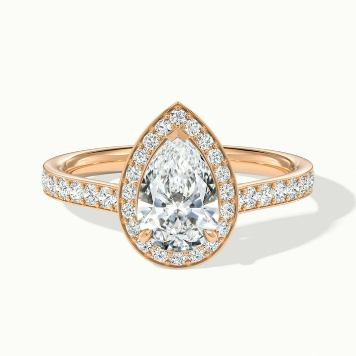 Lab Grown 2.89 CT Pear Cut Diamond Gothic Anniversary Ring