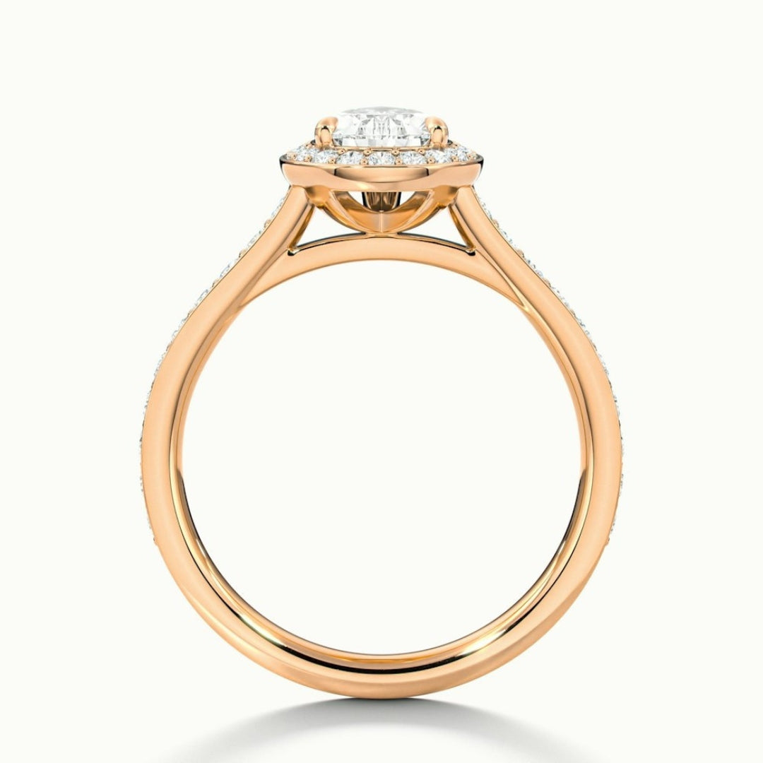 Lab Grown 2.89 CT Pear Cut Diamond Gothic Anniversary Ring