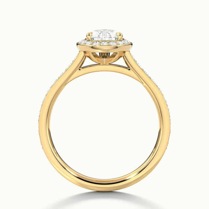 Lab Grown 2.89 CT Pear Cut Diamond Gothic Anniversary Ring