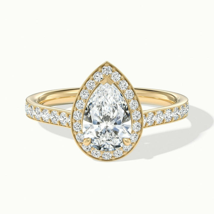 Lab Grown 2.89 CT Pear Cut Diamond Gothic Anniversary Ring