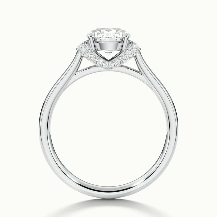 Lab Grown 1.72 CT Round Cut Diamond Art Nouveau Engagement Ring