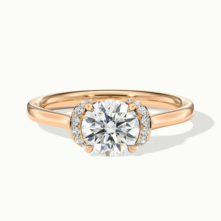 Lab Grown 1.72 CT Round Cut Diamond Art Nouveau Engagement Ring