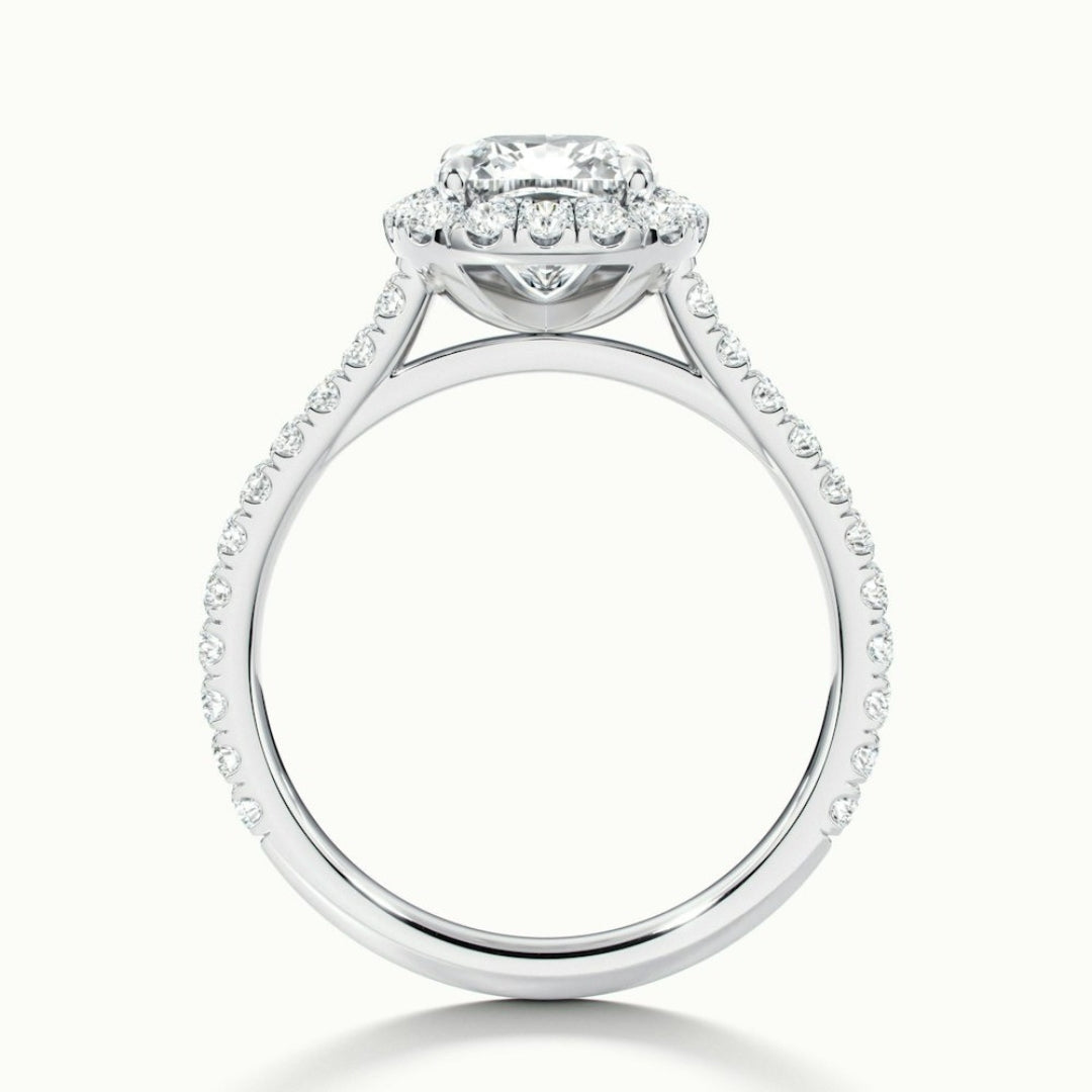 Lab Grown 2.26 CT Cushion Cut Diamond Avant Garde Engagement Ring