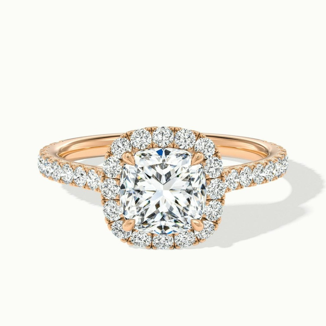 Lab Grown 2.26 CT Cushion Cut Diamond Avant Garde Engagement Ring