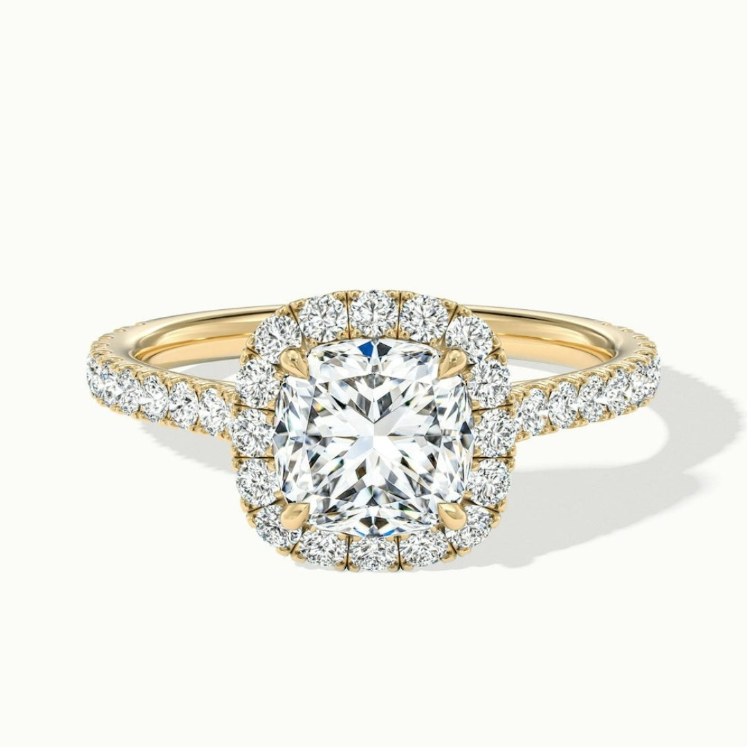 Lab Grown 2.26 CT Cushion Cut Diamond Avant Garde Engagement Ring