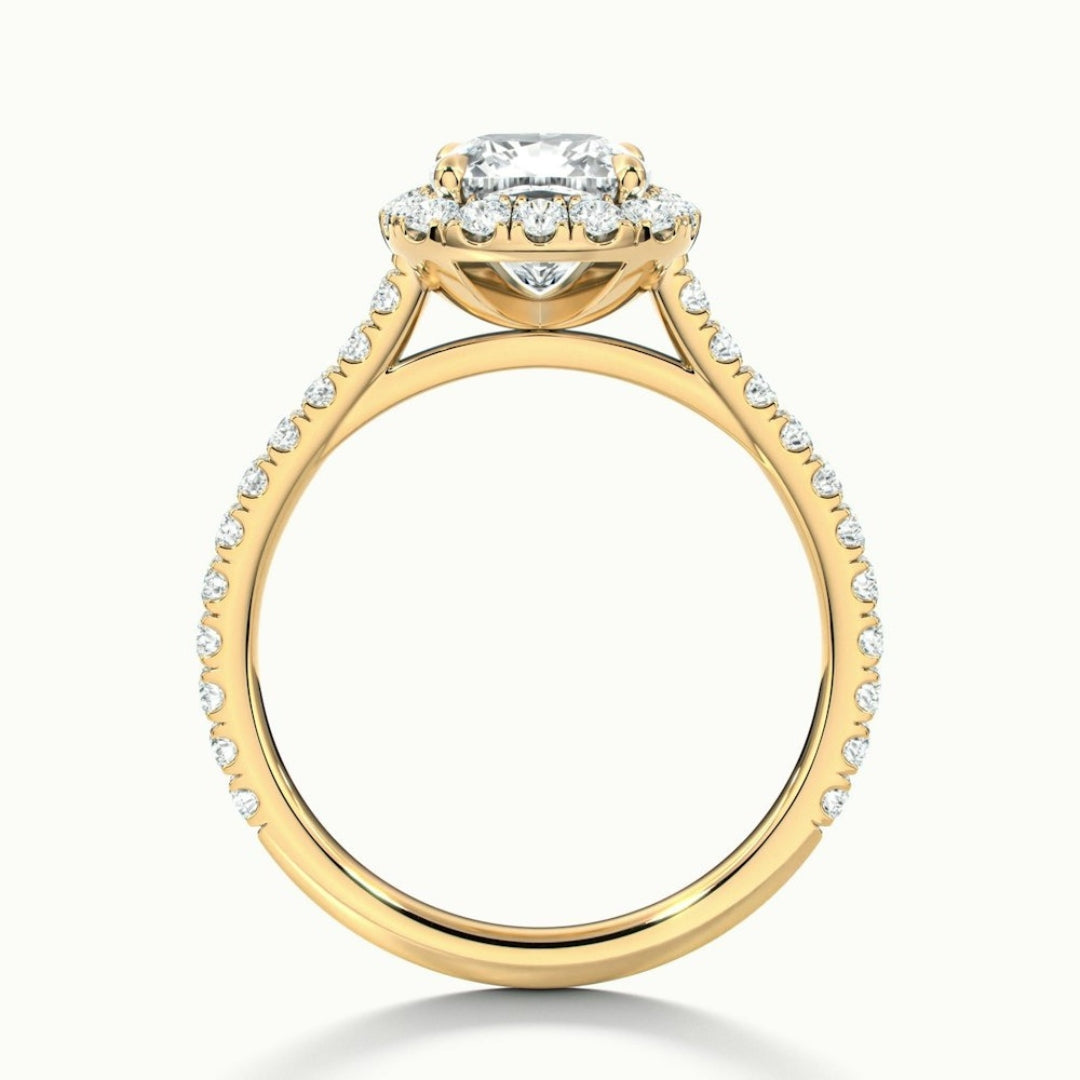 Lab Grown 2.26 CT Cushion Cut Diamond Avant Garde Engagement Ring