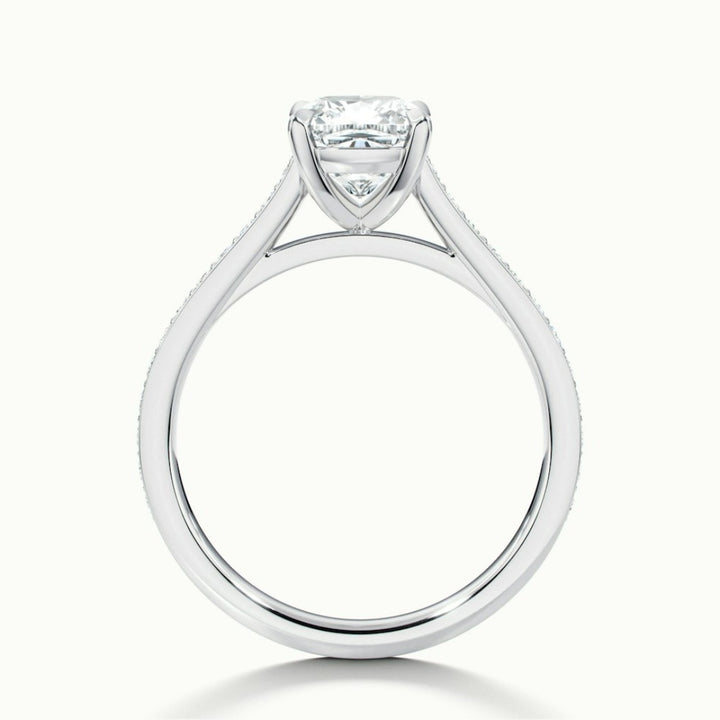 Lab Grown 2.08 CT Cushion Cut Diamond Gothic Engagement Ring