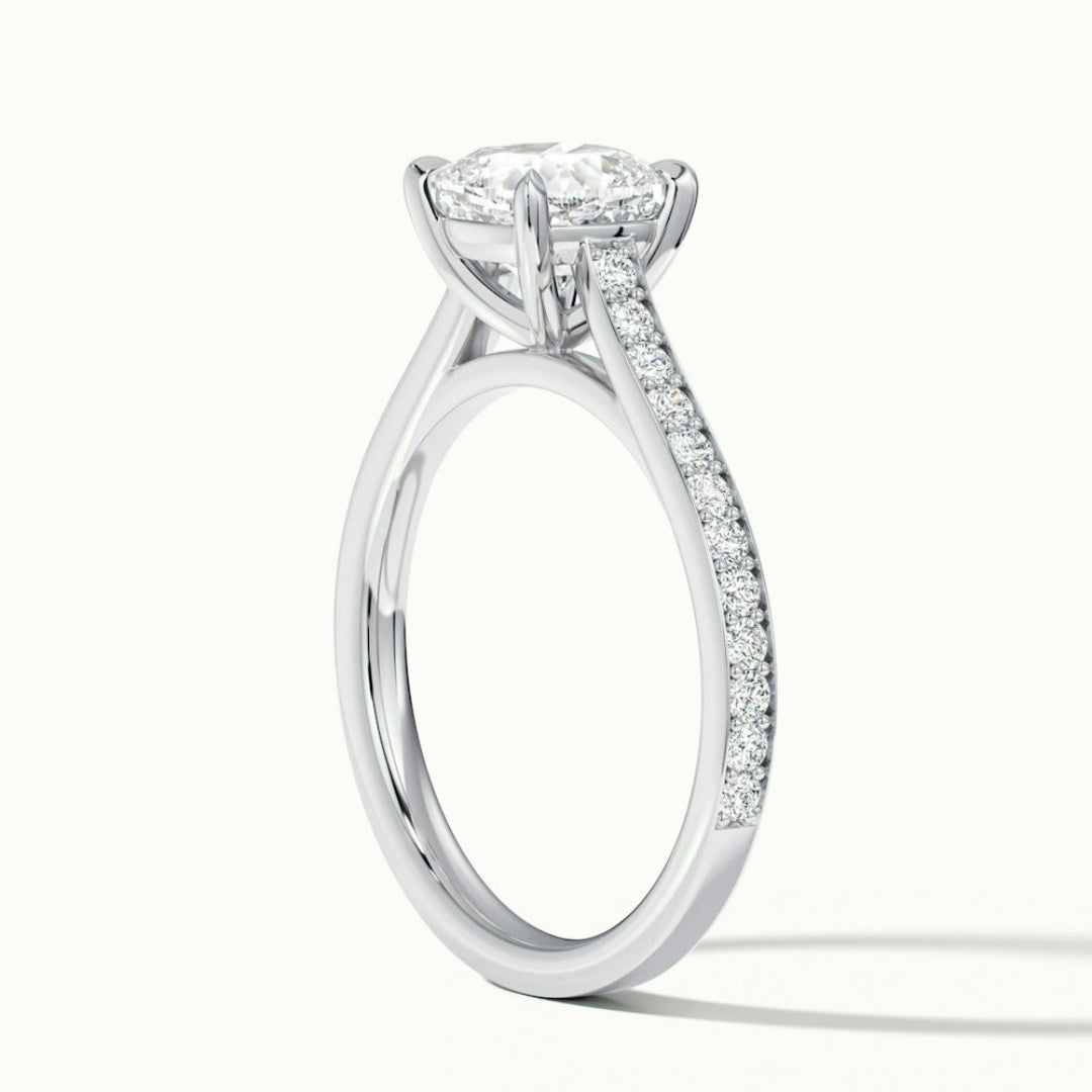 Lab Grown 2.08 CT Cushion Cut Diamond Gothic Engagement Ring