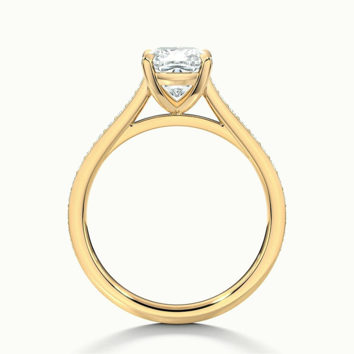 Lab Grown 2.08 CT Cushion Cut Diamond Gothic Engagement Ring