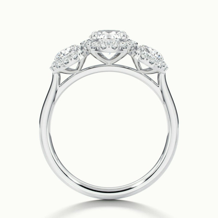 Lab Grown 3.62 CT Round Cut Diamond Art Nouveau Anniversary Ring