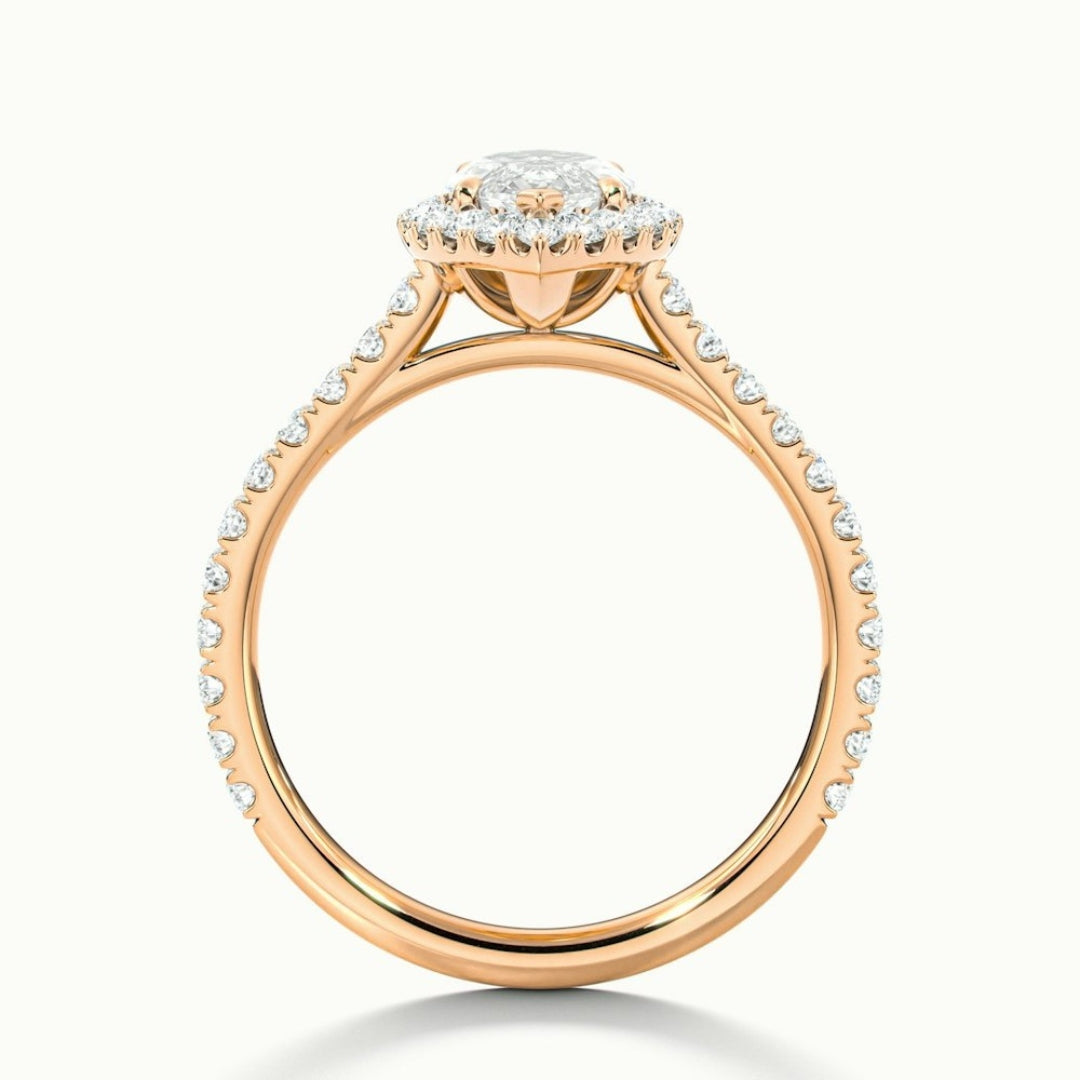 Lab Grown 3.20 CT Marquise Cut Diamond Minimalist Engagement Ring