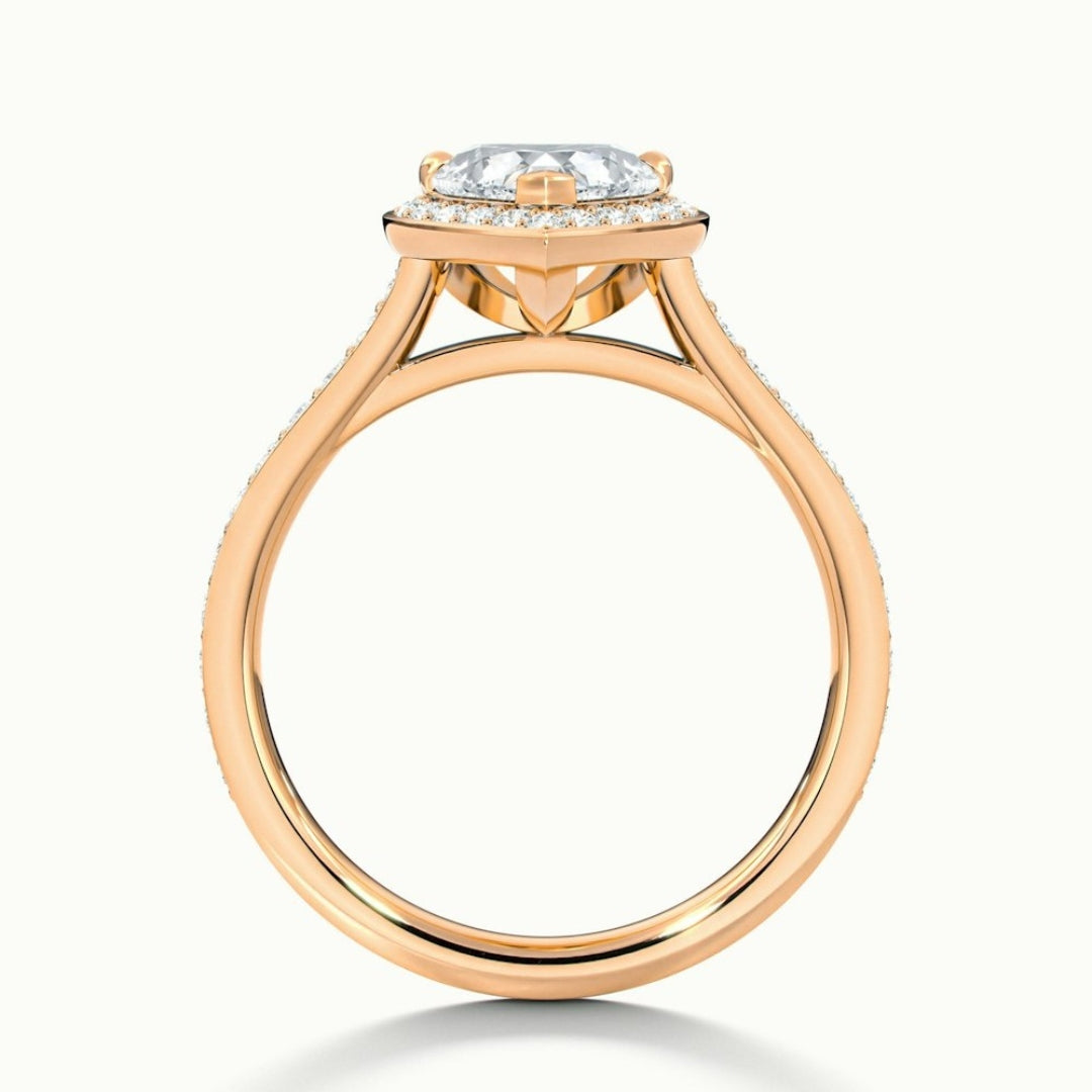 Lab Grown 2.22 CT Heart Cut Diamond Avant Garde Anniversary Ring