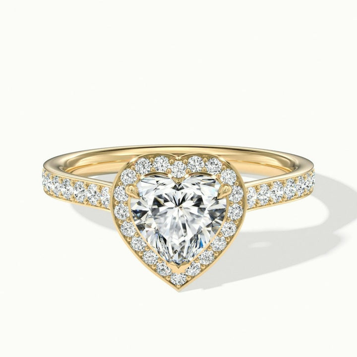 Lab Grown 2.22 CT Heart Cut Diamond Avant Garde Anniversary Ring