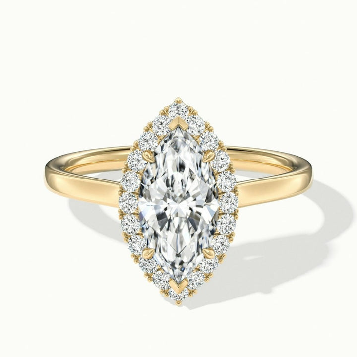 Lab Grown 2.09 CT Marquise Cut Diamond Gothic Handmade Ring