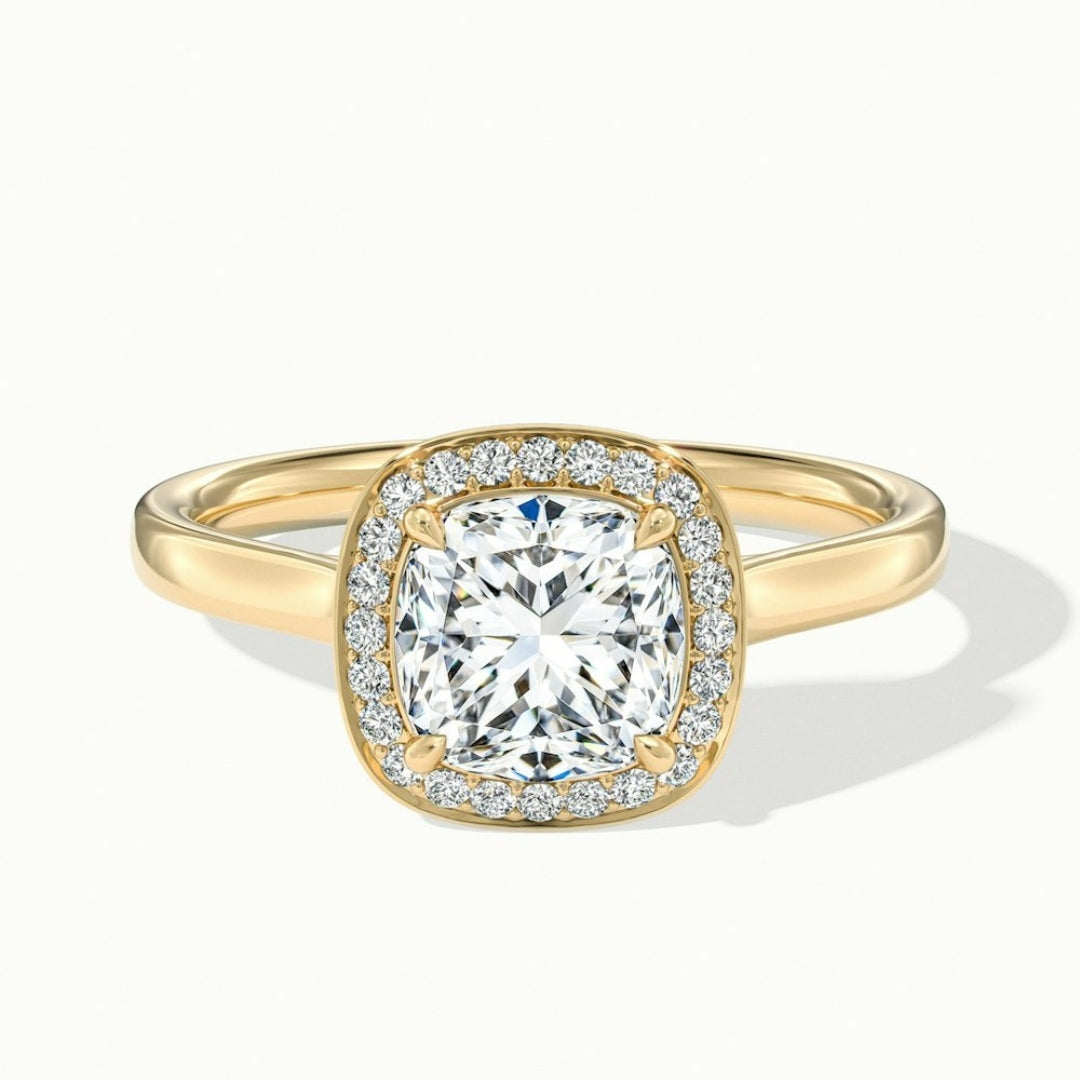 Lab Grown 1.94 CT Cushion Cut Diamond Art Nouveau Wedding Ring