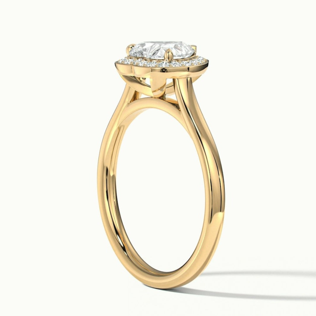 Lab Grown 2.12 CT Heart Cut Diamond Mid-Century Anniversary Ring