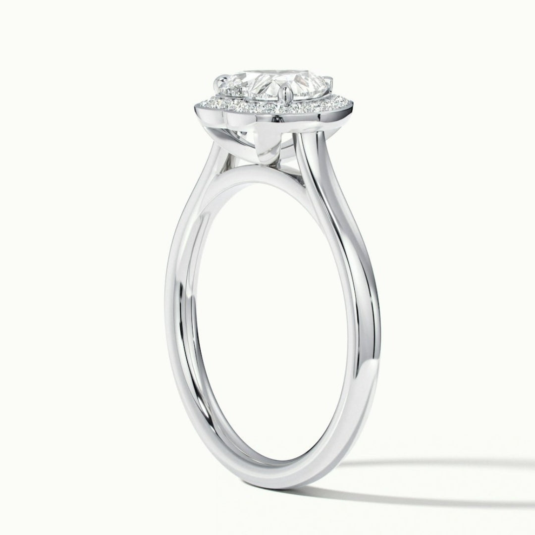 Lab Grown 2.12 CT Heart Cut Diamond Mid-Century Anniversary Ring