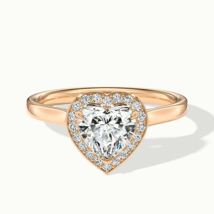 Lab Grown 2.12 CT Heart Cut Diamond Mid-Century Anniversary Ring