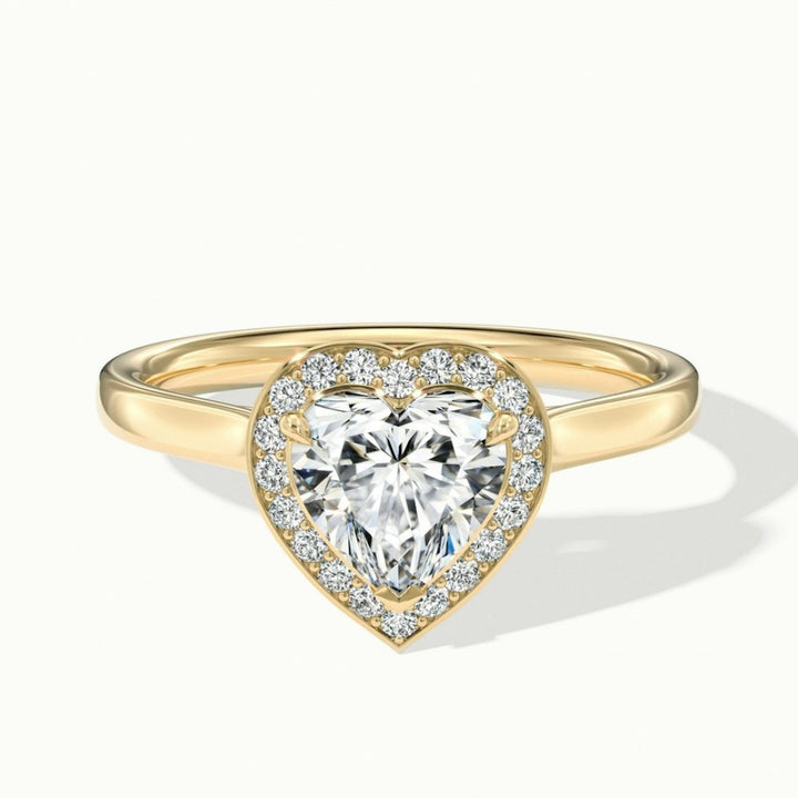 Lab Grown 2.12 CT Heart Cut Diamond Mid-Century Anniversary Ring