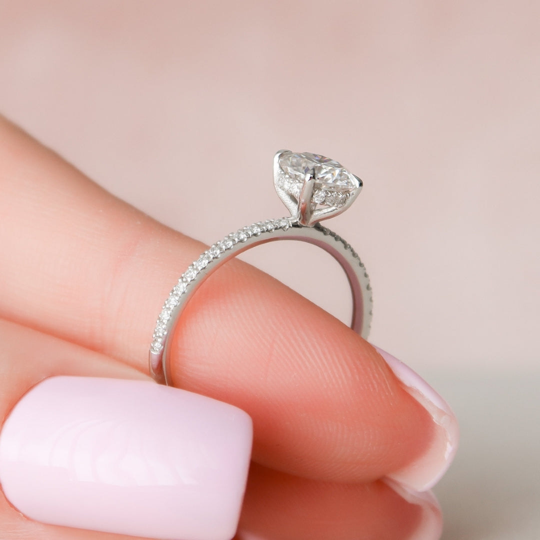 Moissanite 2.30 CT Round Cut Diamond Brutalist Wedding Ring