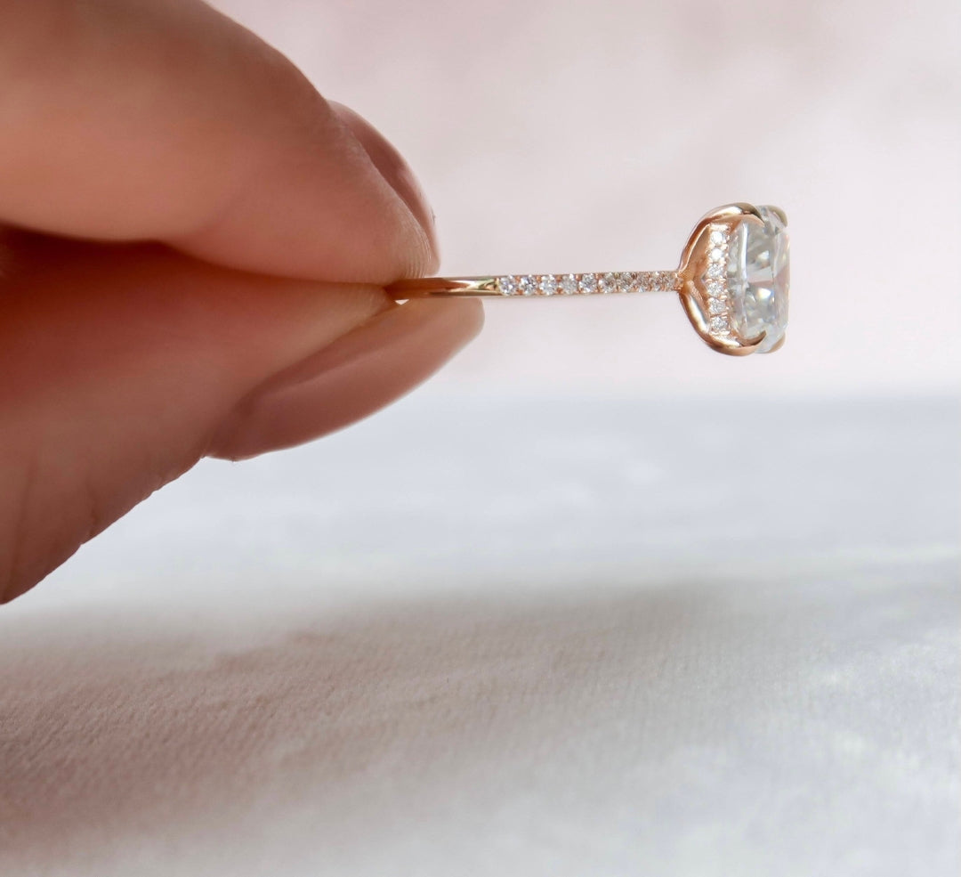 Moissanite 2.32 CT Cushion Cut Diamond Art Deco Wedding Ring