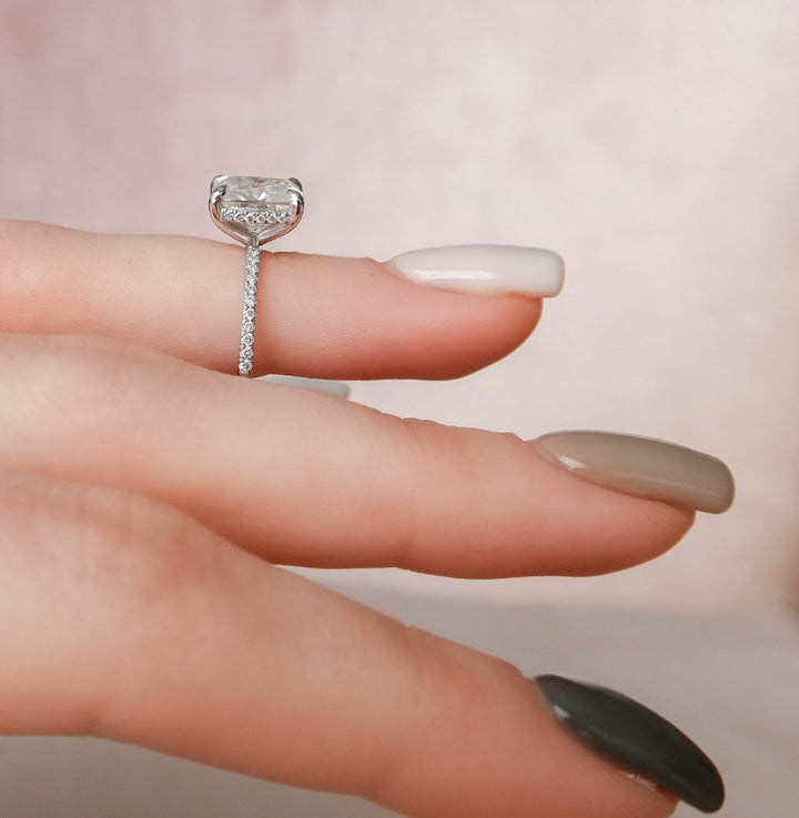 Moissanite 2.32 CT Cushion Cut Diamond Art Deco Wedding Ring