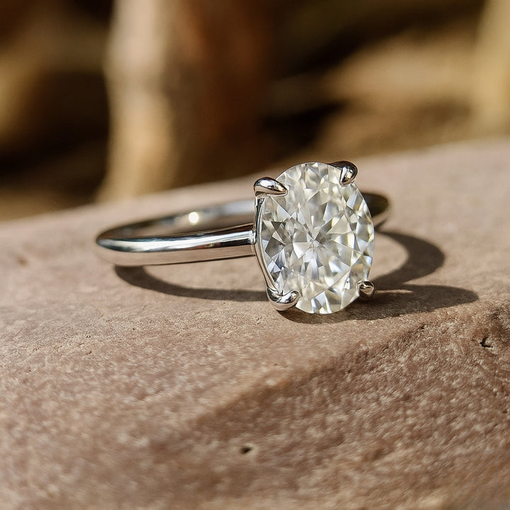 Moissanite Oval Cut 1.00 Carat Solitaire Ring for Her