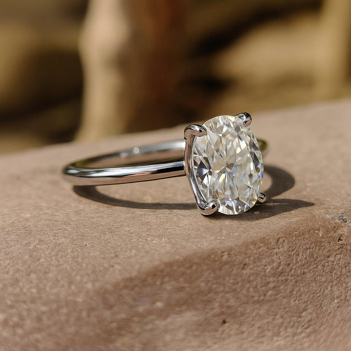 Moissanite Oval Cut 1.00 Carat Solitaire Ring for Her