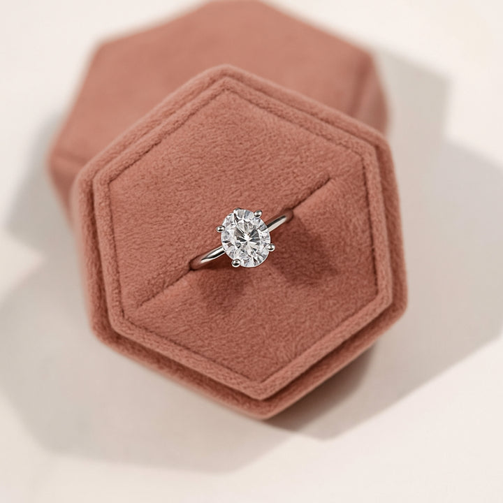 Moissanite Oval Cut 1.00 Carat Solitaire Ring for Her