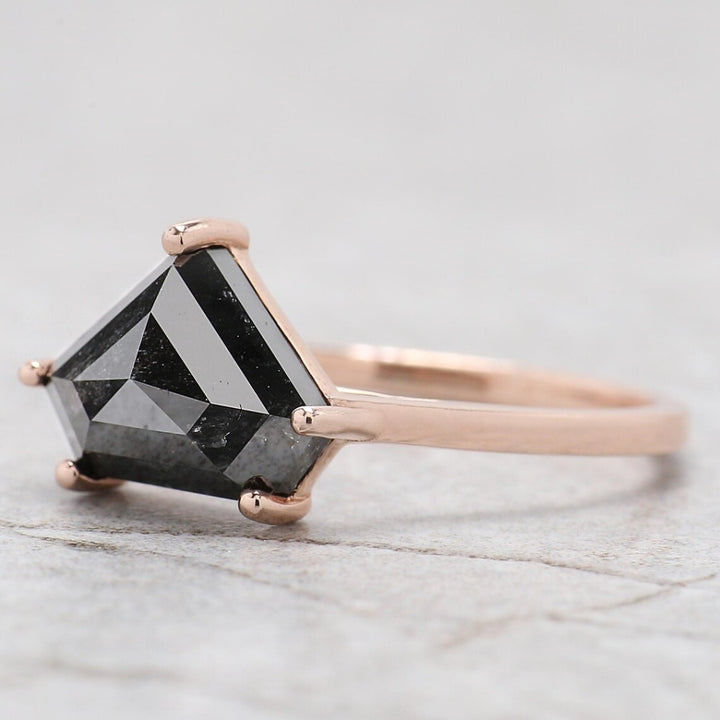 Black Moissanite Pentagon Diamond Engagement Ring