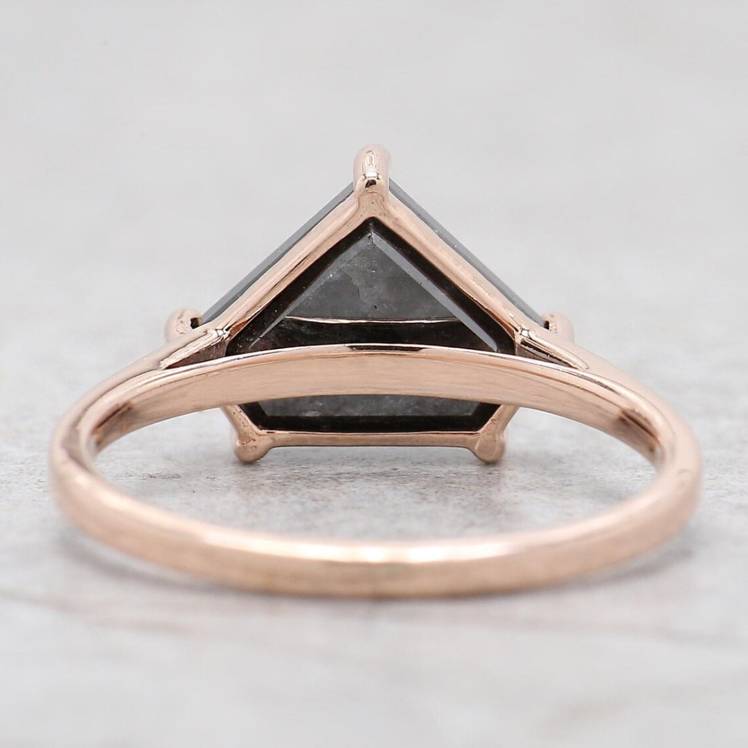 Black Moissanite Pentagon Diamond Engagement Ring