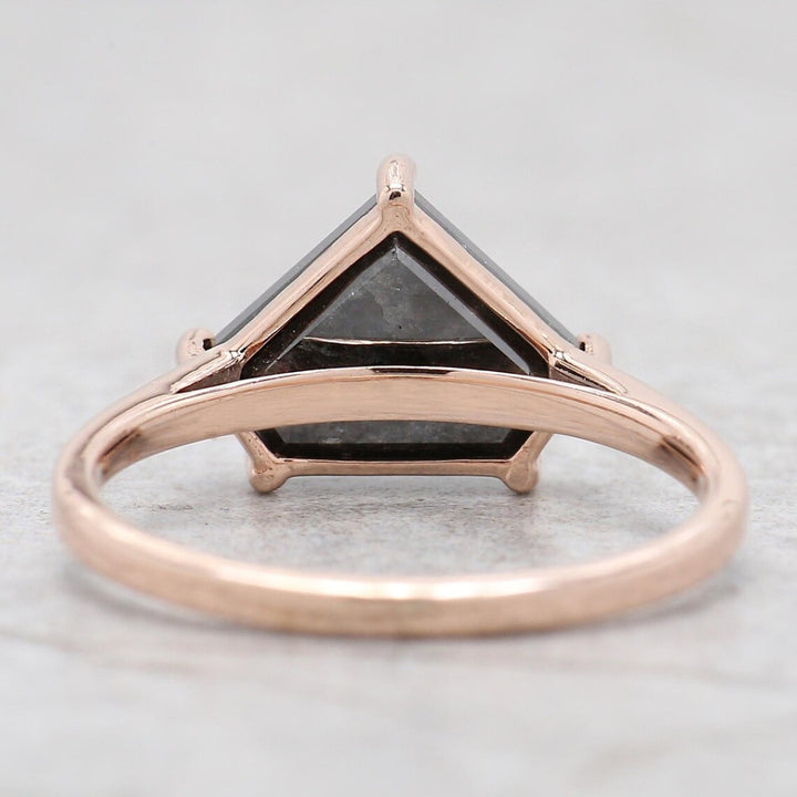 Black Moissanite Pentagon Diamond Engagement Ring