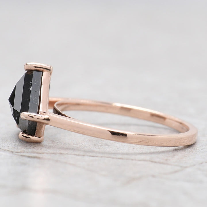 Black Moissanite Pentagon Diamond Engagement Ring