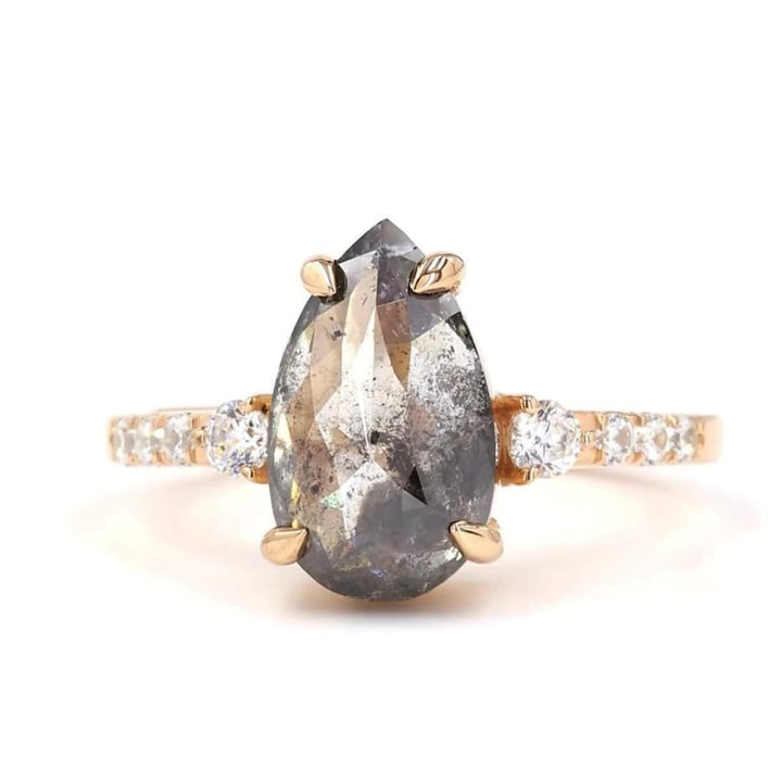 Vintage Inspired Pear Cut Moissanite Diamond Ring For Women