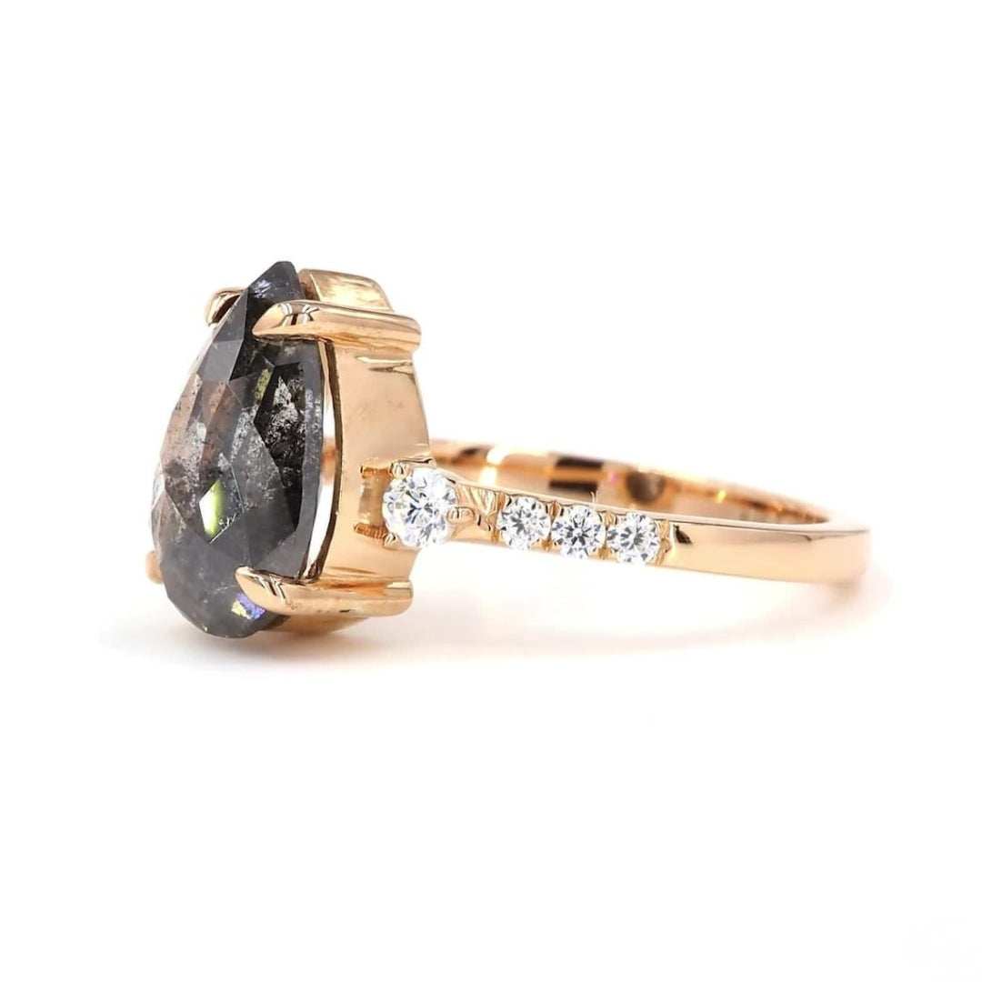 Vintage Inspired Pear Cut Moissanite Diamond Ring For Women
