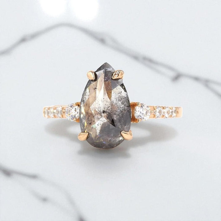 Vintage Inspired Pear Cut Moissanite Diamond Ring For Women