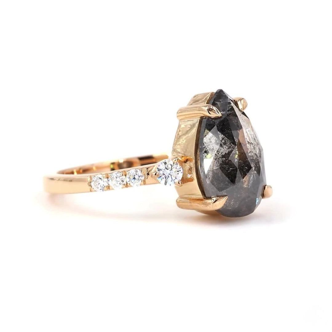 Vintage Inspired Pear Cut Moissanite Diamond Ring For Women