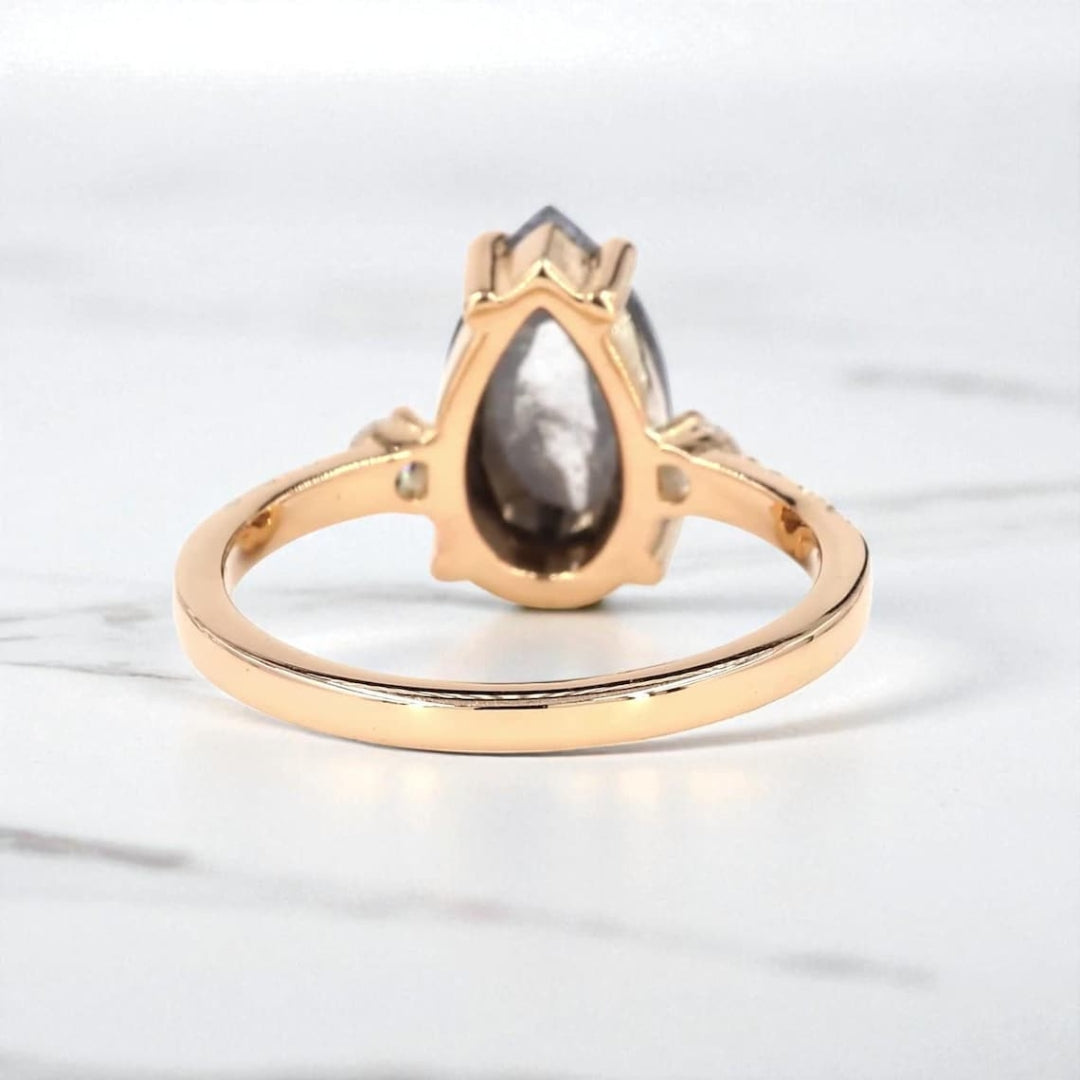 Vintage Inspired Pear Cut Moissanite Diamond Ring For Women