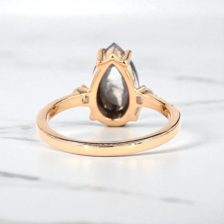 Vintage Inspired Pear Cut Moissanite Diamond Ring For Women
