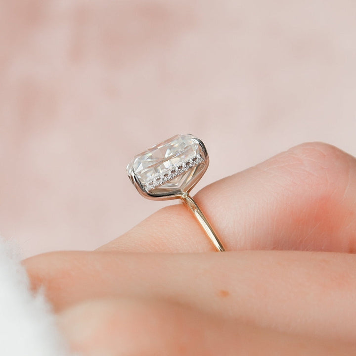 Moissanite 1.97 CT Cushion Cut Diamond Art Nouveau Anniversary Ring