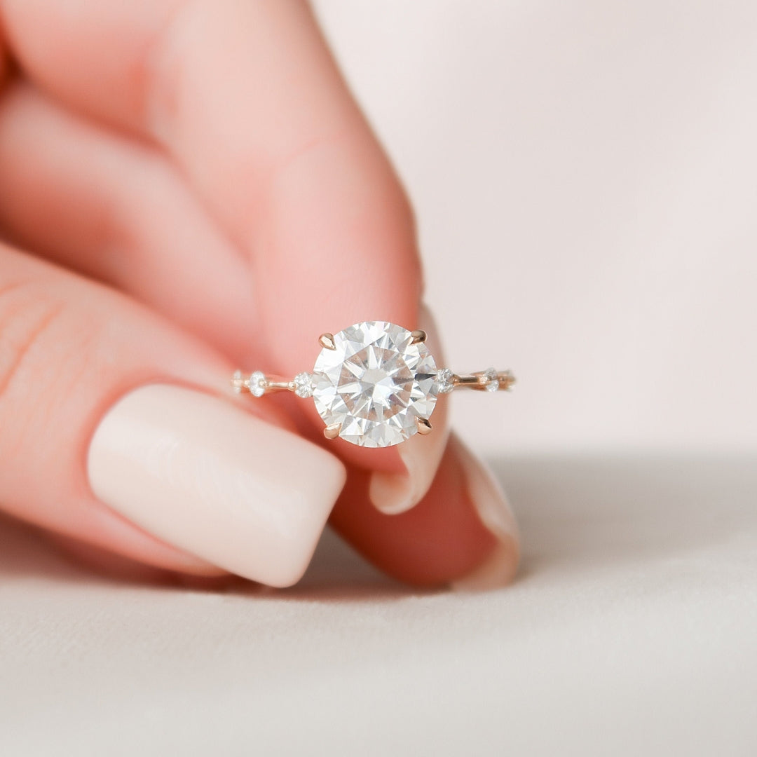 Moissanite 2.77 CT Round Cut Diamond Art Deco Wedding Ring
