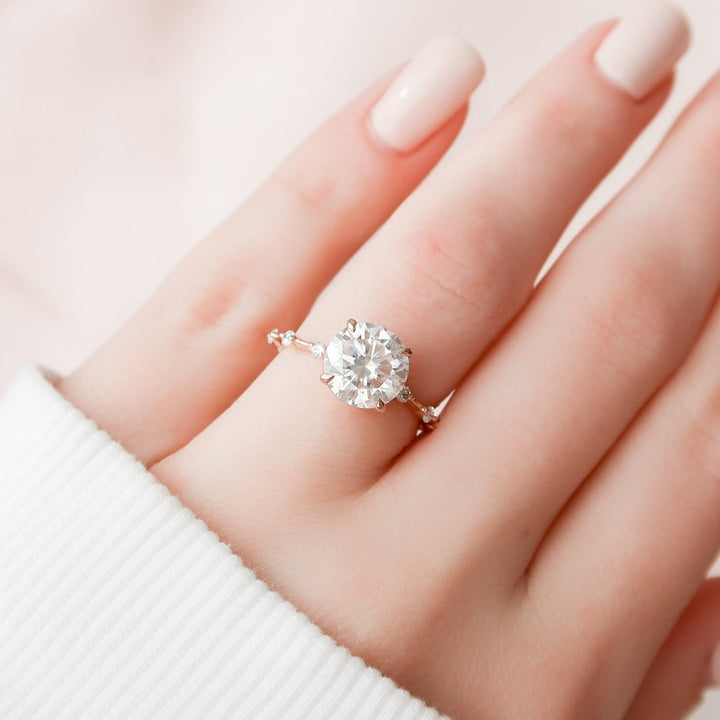 Moissanite 2.77 CT Round Cut Diamond Art Deco Wedding Ring
